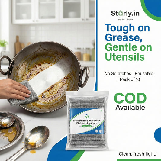 Multipurpose Wire Dishwashing Rags for Wet and Dry Pack of 10